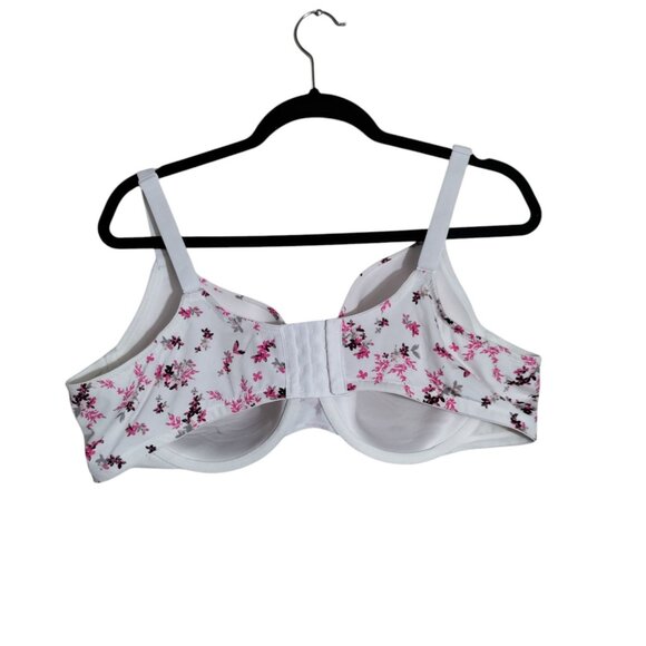 Cacique White Floral Lightly Line T-shirt Bra Size 46C - Picture 2 of 7